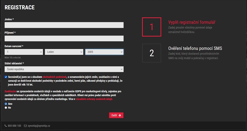 Synottip registration form