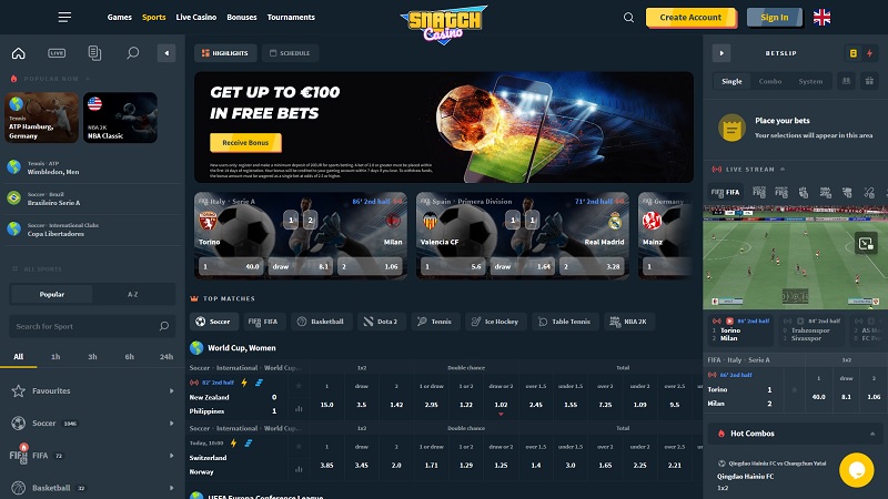 Snatch Casino sportsbook