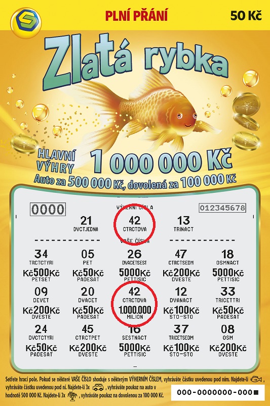 Náhled setřeného losu Zlatá rybka