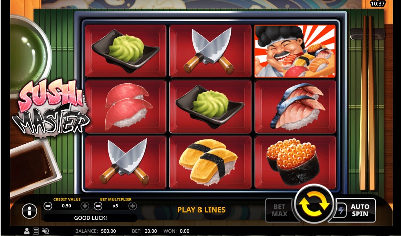 In simplicity lies the beauty of the Sushi Master slot machine
