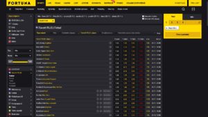 Sázková kancelář Fortuna, náhled webu