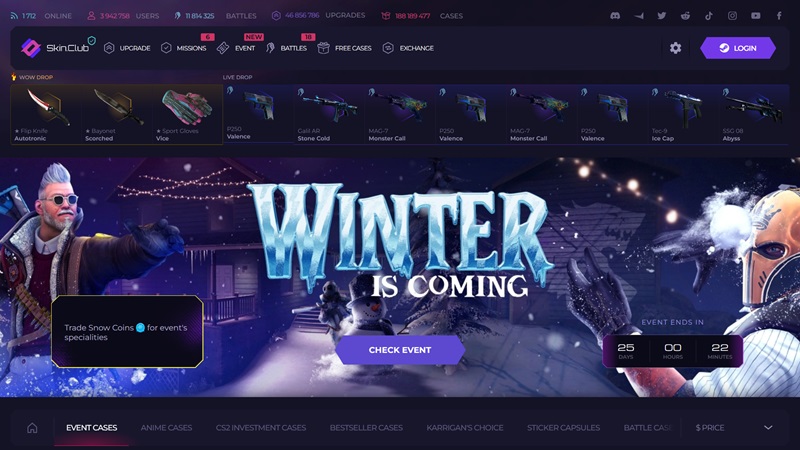 Webové stránky Skin.Club