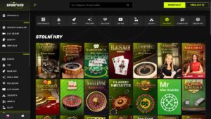 Náhled webových stránek online casina Sportuna