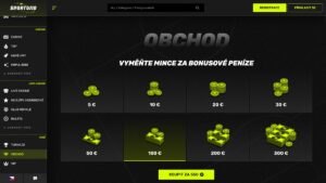 Náhled webových stránek online casina Sportuna