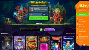 Náhled webových stránek online casina Wazamba