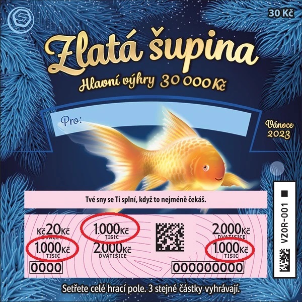 Zlatá šupina setřený los