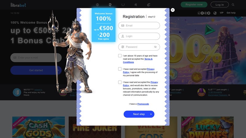 LibraBet registration form