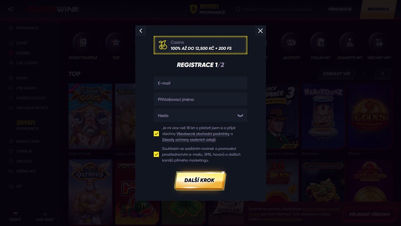 QuickWin casino registration