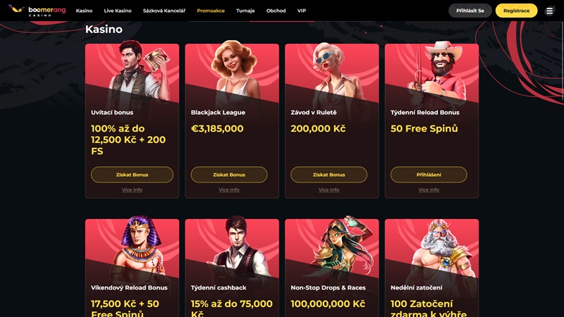Bonuses at Boomerang Casino