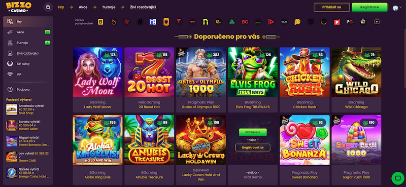 Bizzo Casino y su oferta de tragaperras