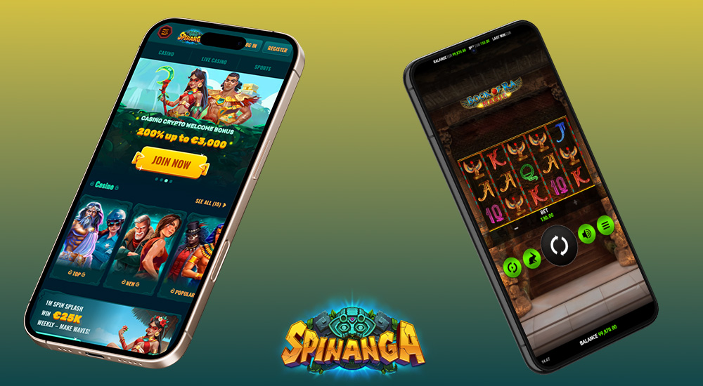 Preview of the responsive UI at Spinanga online casino