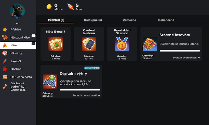 Missions on the BetOnRed platform