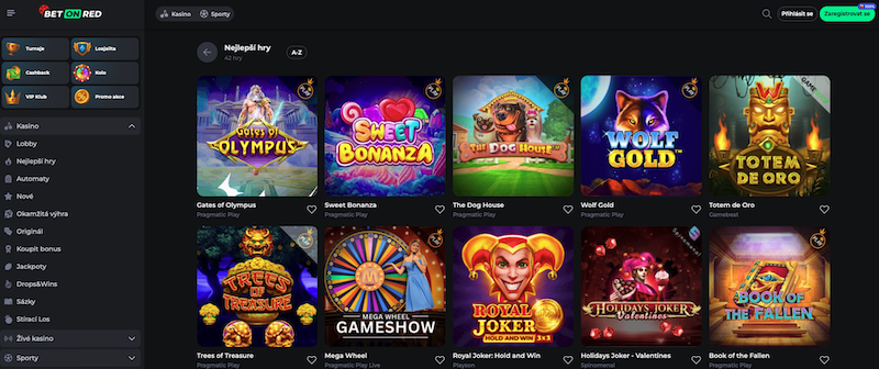 Nejlepší hry v online casinu BetOnRed