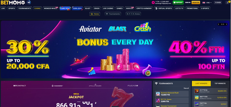 Betmomo casino úvodní strana