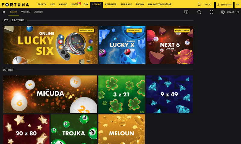 Fortuna offers a wide range of number lotteries