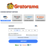 Gratorama deposit and withdrawal