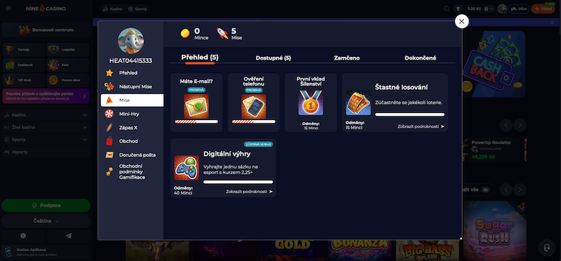 Por completar misiones en el casino en línea NineCasino puedes obtener interesantes recompensas