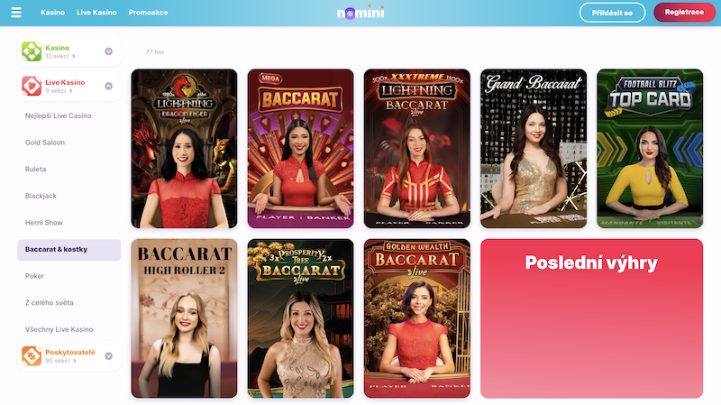 Players at Nomini Casino can enjoy the popular card game baccarat