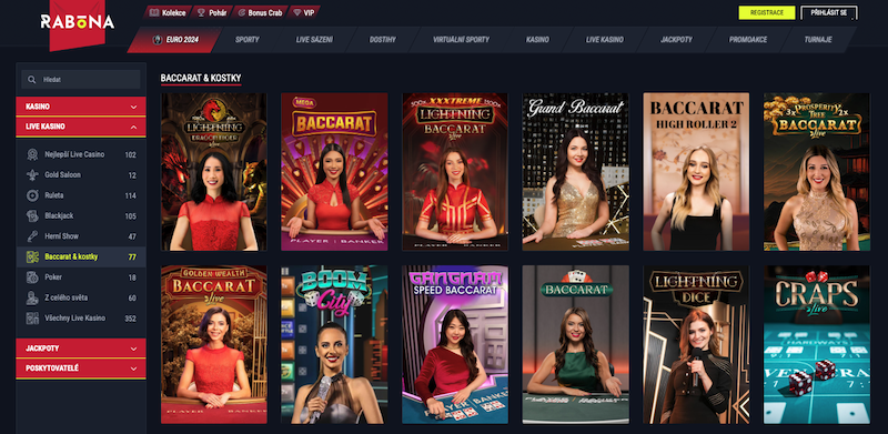 Baccarat v online casinu Rabona