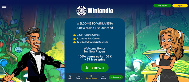 Winlandia casino úvodní stránka