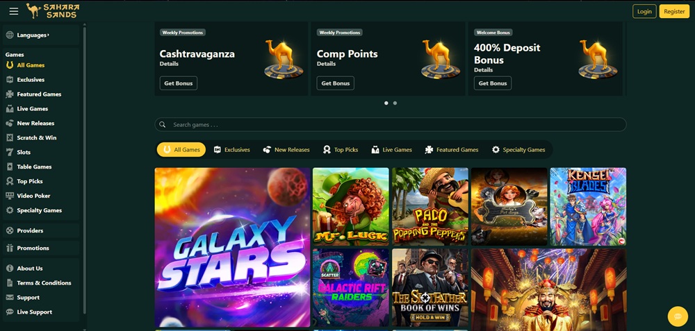 sahara sands casino uvodni