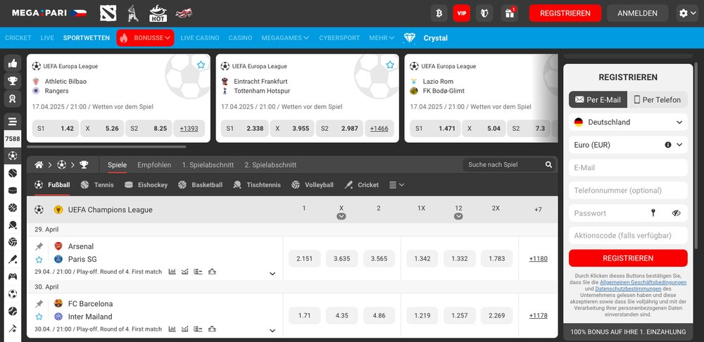 Megapari Wettbüro startseite