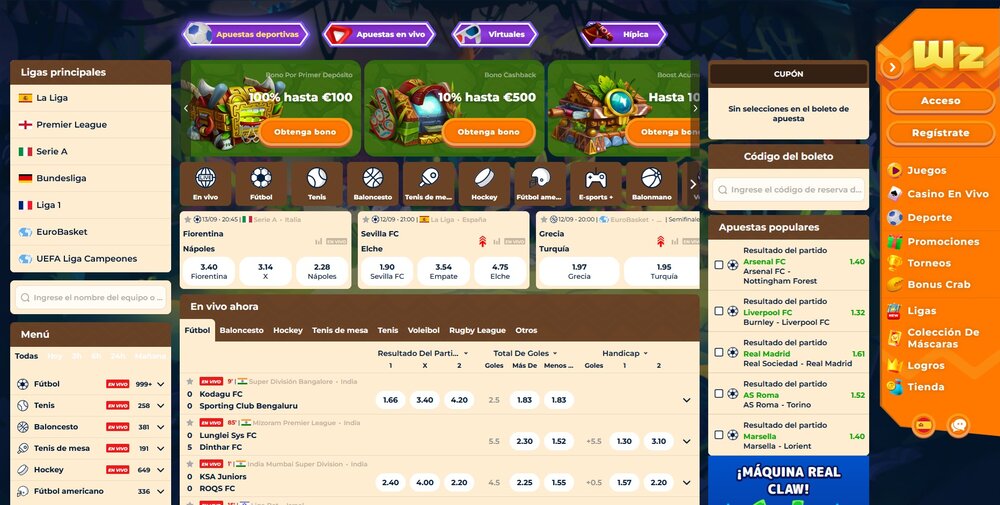 Wazamba casa de apuestas