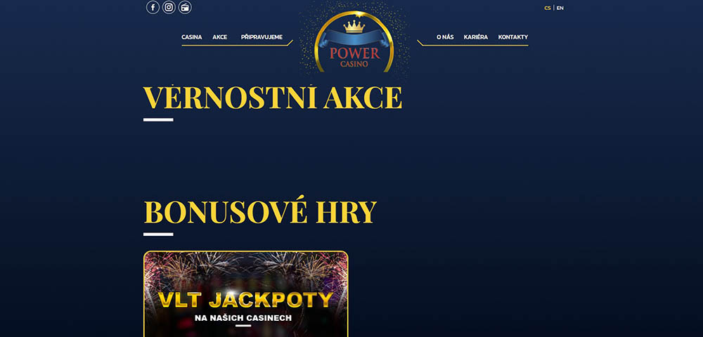 Bonusy v kamenných kasinech Power Casino