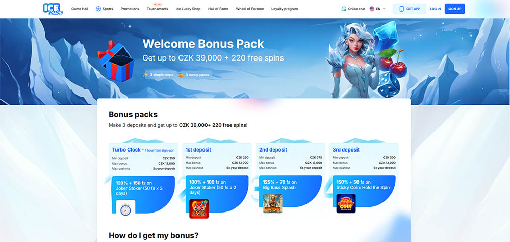 ICE Casino bonusy [Přehled TOP bonusů]