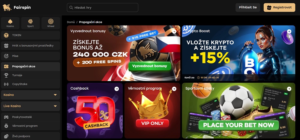 Fairspin bonusy náhled