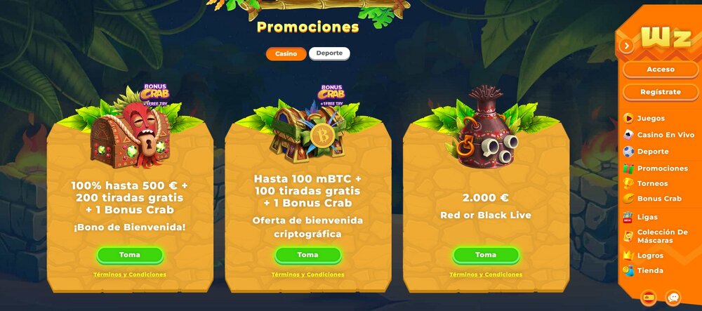 Wazamba bono sin depósito