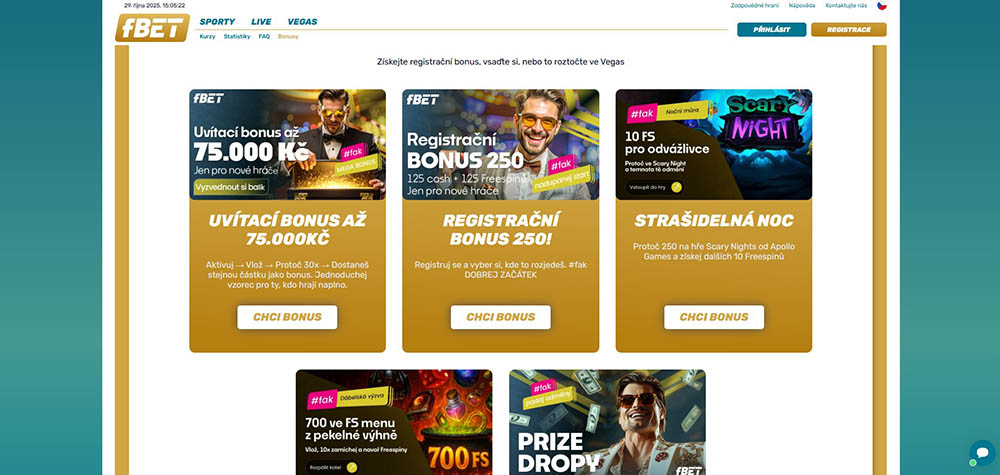forBET bonus – 250 Kč zdarma