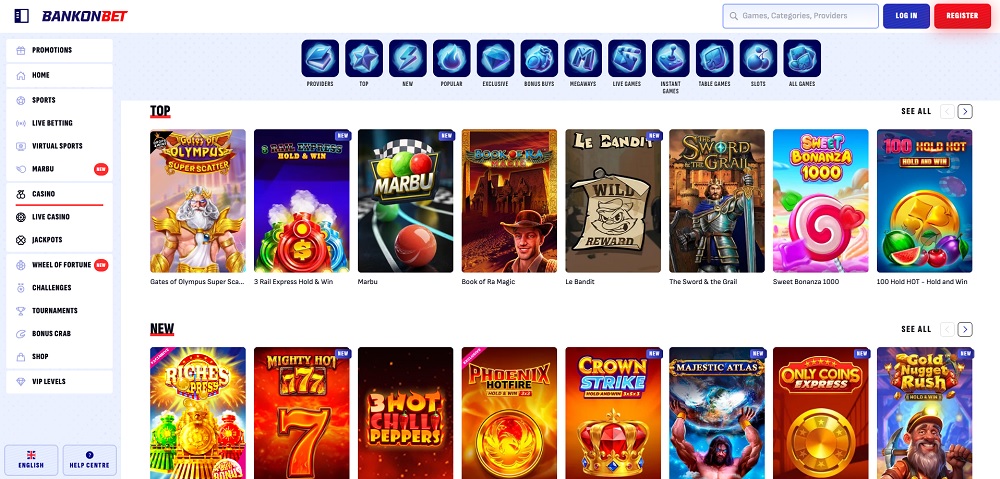 bankonbet casino homepage
