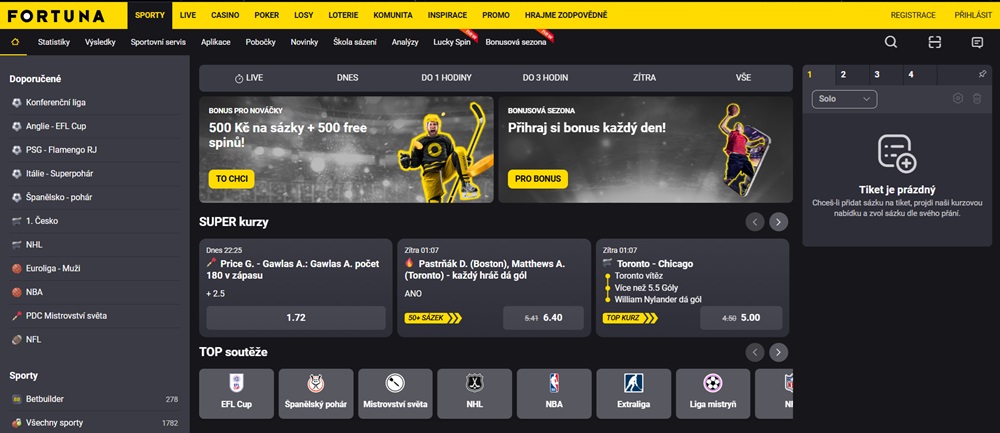 fortuna bonus úvodní