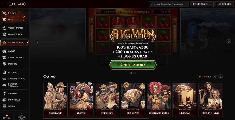 Legiano página de inicio