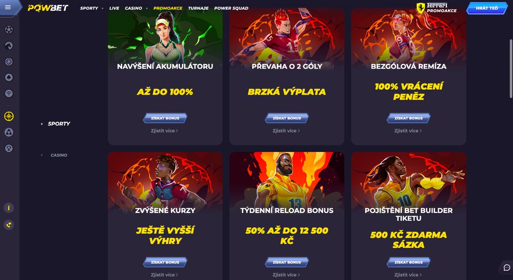 Powbet bonusy