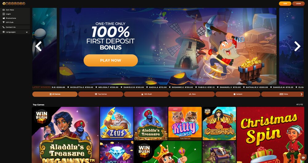 Winorama casino homepage