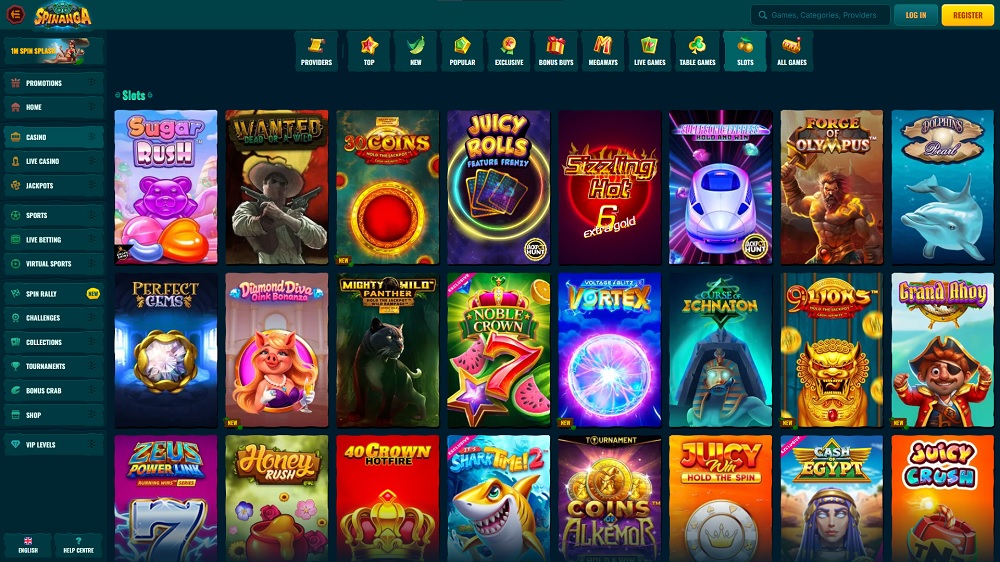 Preview of the top slots at Spinanga online casino