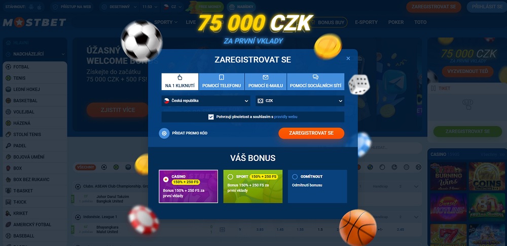 MostBet Registrierung – Vorschau