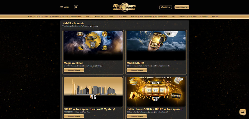 Magic Planet bonusy [Přehled TOP bonusů]