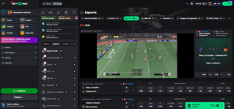 Sázení na esport v sázkové kanceláři BetOnRed