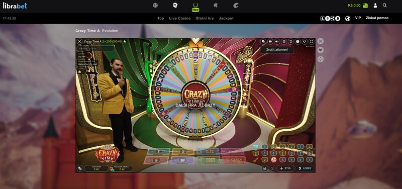 Game Show Crazy Time v casinu LibraBet