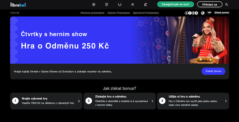 Čtvrtky s herní show v online casinu LibraBet