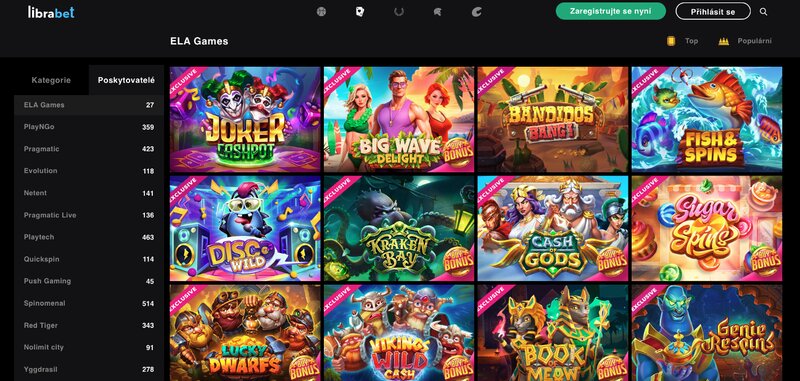 Hry od ELA Games v casinu LibraBet