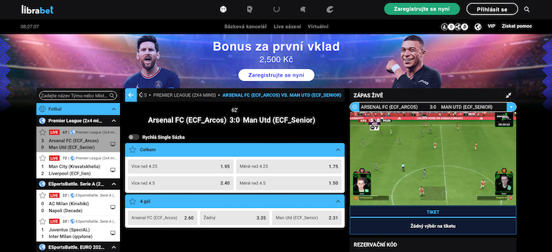 Sázení na esport v sázkové kanceláři LibraBet