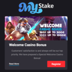 MyStake casino vstupní bonus