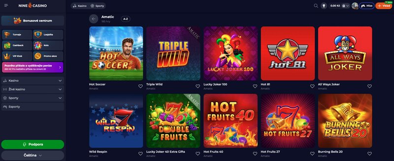 Hry od Amatic v online casinu NineCasino