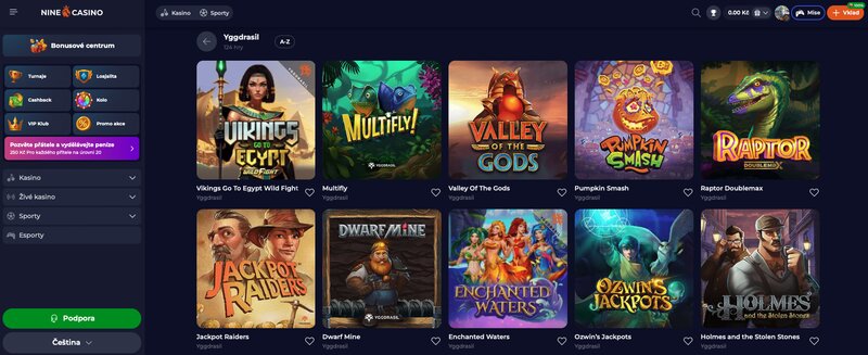 Hry od herního vývojáře Yggdrasil v casinu NineCasino