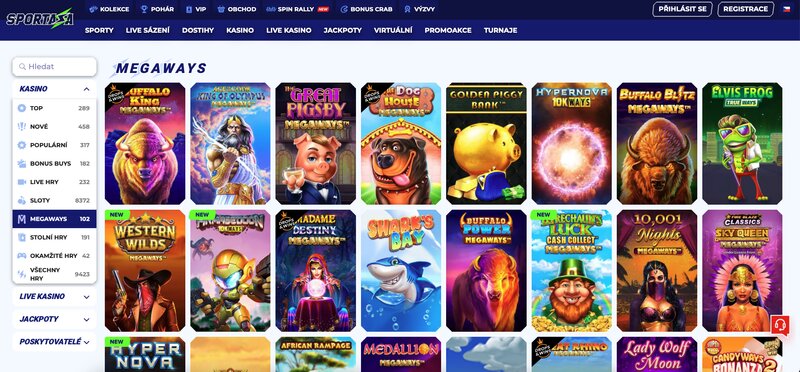 Megaways automaty v casinu Sportaza