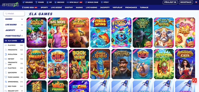 Hry od herního vývojáře ELA Games v online casinu Sportaza